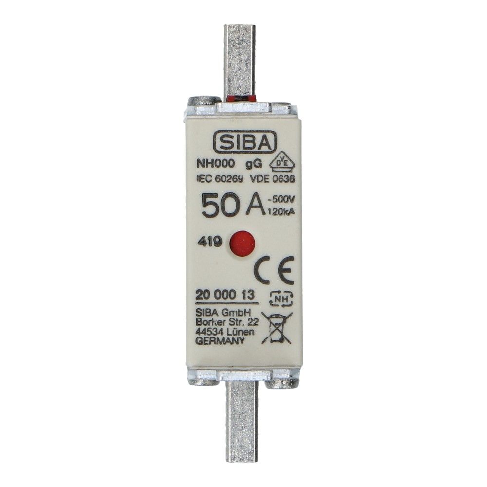 Mespatroon NH000 50A gL/gG 500V 78x20.5x42 Mespatroon NH000 50A gL/gG 500V 78x20.5x42
