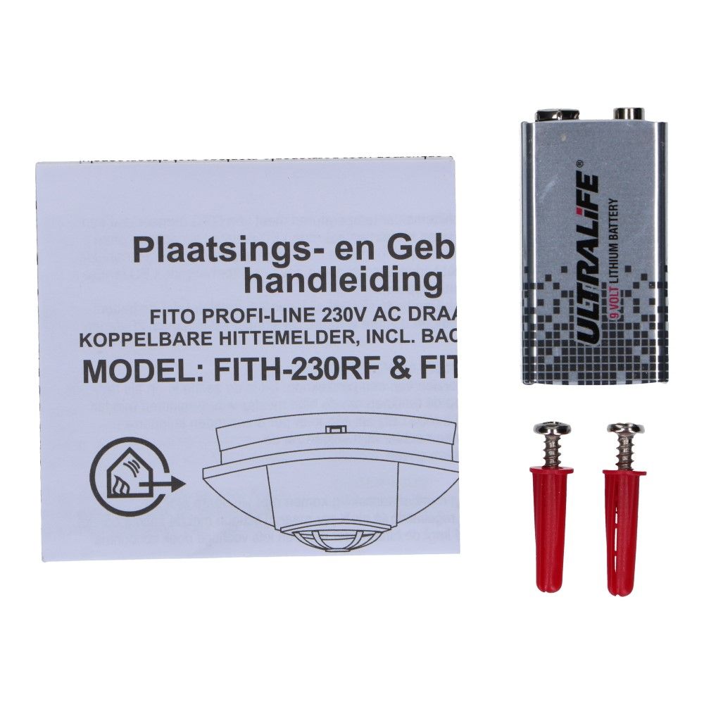 Hittemelder draadloos koppelbaar 230VAC met lithium backup Hittemelder draadloos koppelbaar 230VAC met lithium backup