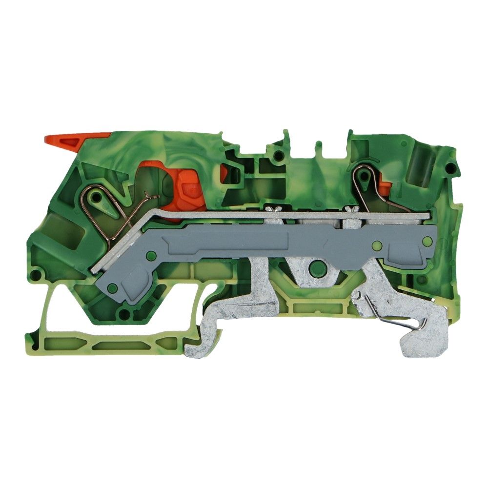 WAGO montageklem hendel en drukknop 6mm² geel groen WAGO montageklem hendel en drukknop 6mm² geel groen