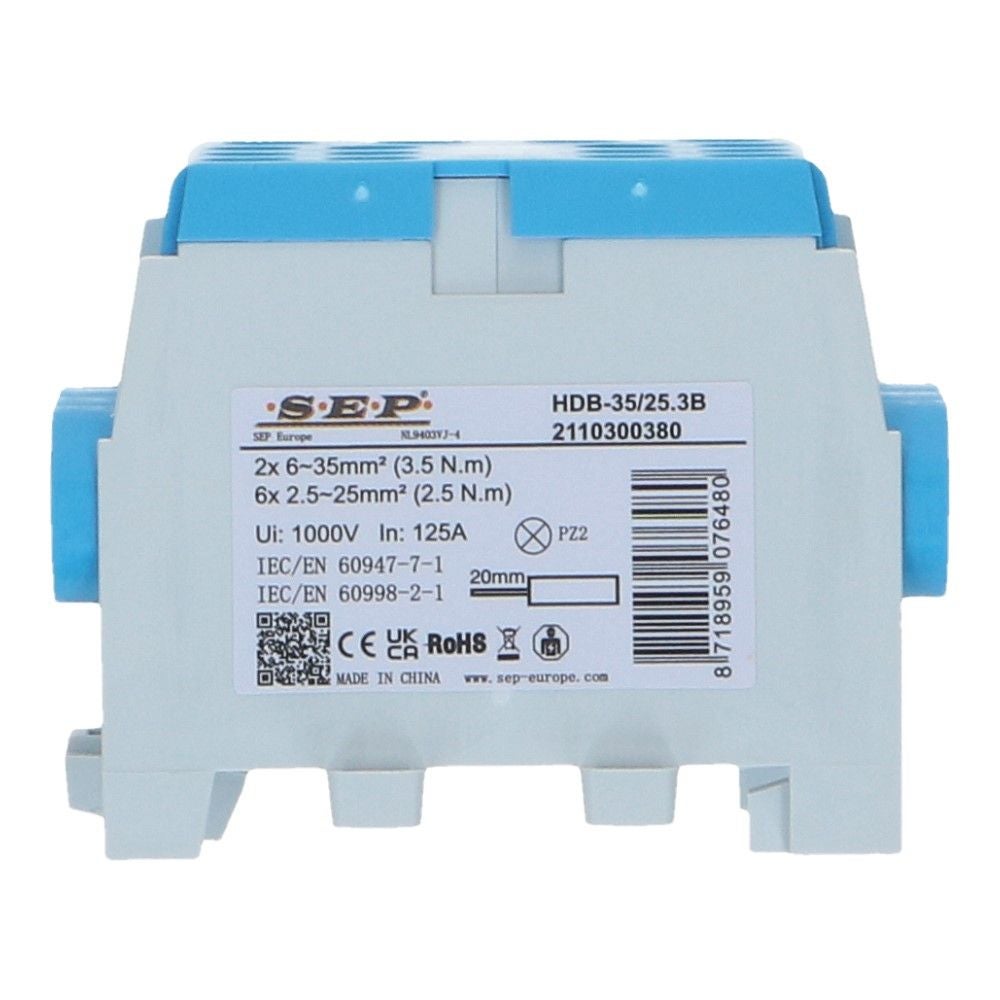 HLAK Hoofdkabel aftakklem 1x35mm²/3x25mm² blauw HLAK Hoofdkabel aftakklem 1x35mm²/3x25mm² blauw