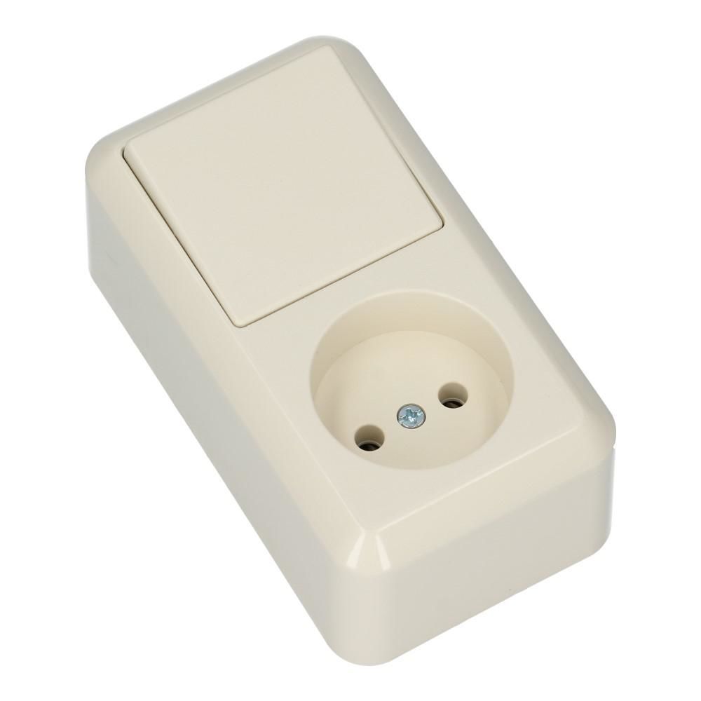 Wandcontactdoos + wisselschakelaar CONTURA 1013