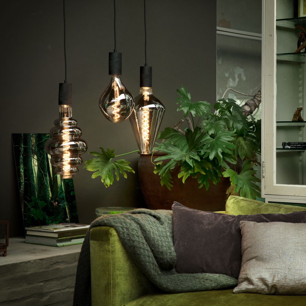 Calex Organic EVO Titanium LED PS165 E27 6W 130lm 1800K dimbaar Calex Organic EVO Titanium LED PS165 E27 6W 130lm 1800K dimbaar