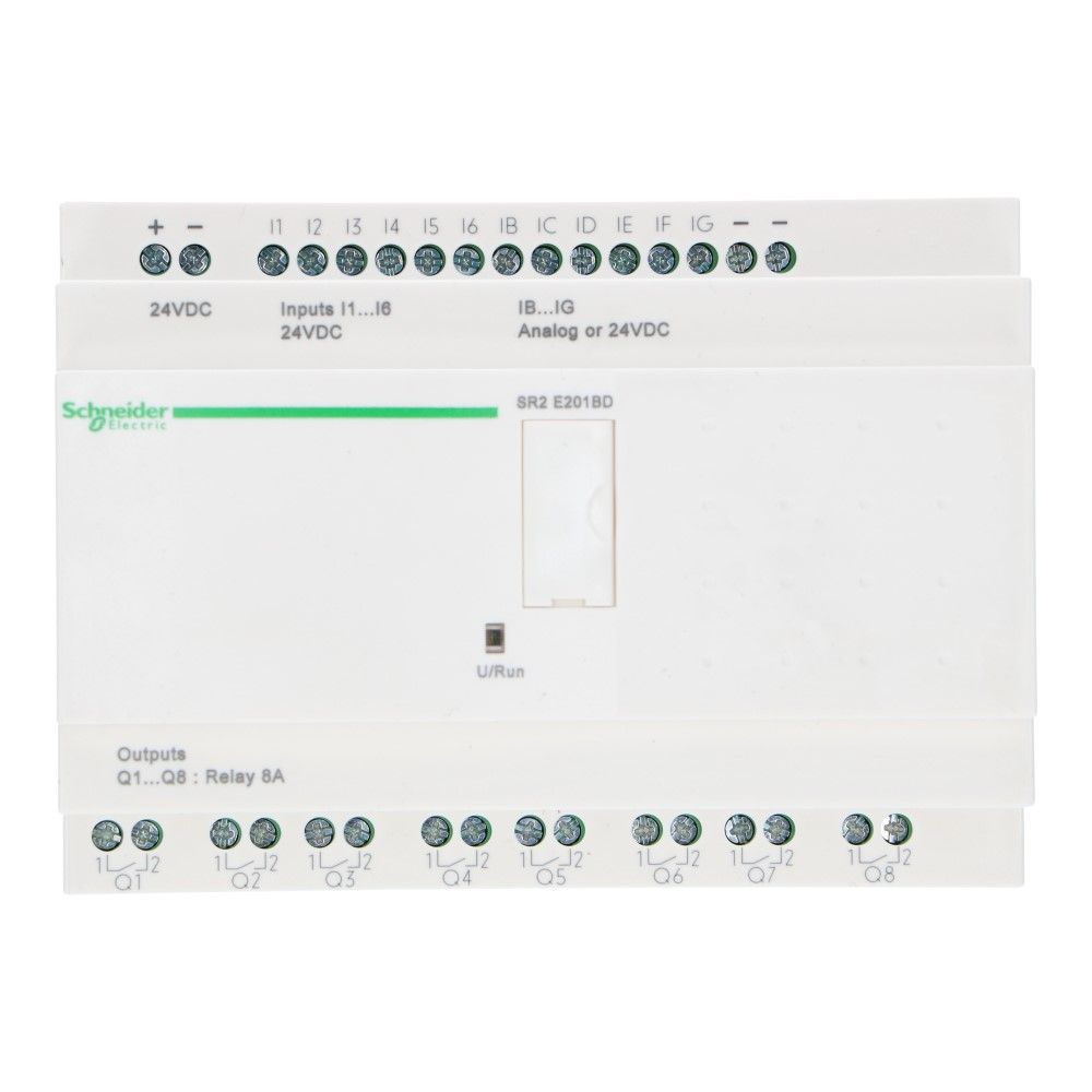 Zelio PLC met klok 20I-O 12in 8uit 24VDC Zelio PLC met klok 20I-O 12in 8uit 24VDC