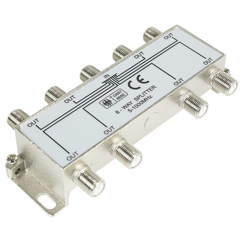 Coax verdeler 8 voudig f-connector retour geschikt
