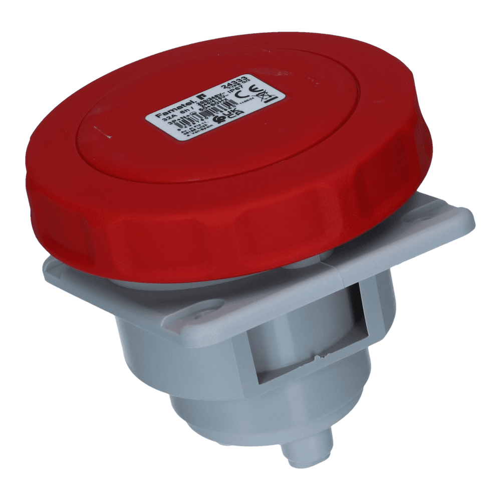 CEE female 5 polig 6H 32A IP67 inbouw wcd 380-415VAC CEE female 5 polig 6H 32A IP67 inbouw wcd 380-415VAC
