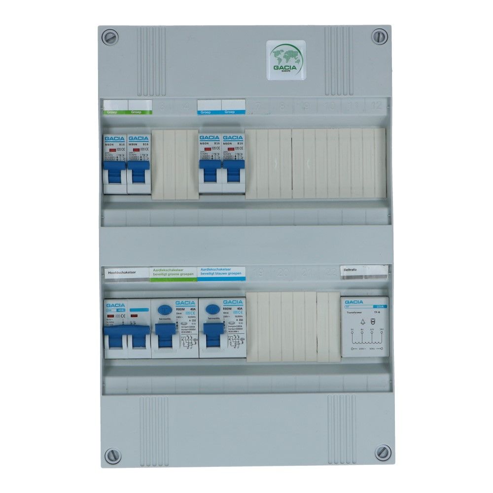Groepenkast PV-ready 63A 1 fase 4 groepen + beltrafo Groepenkast PV-ready 63A 1 fase 4 groepen + beltrafo
