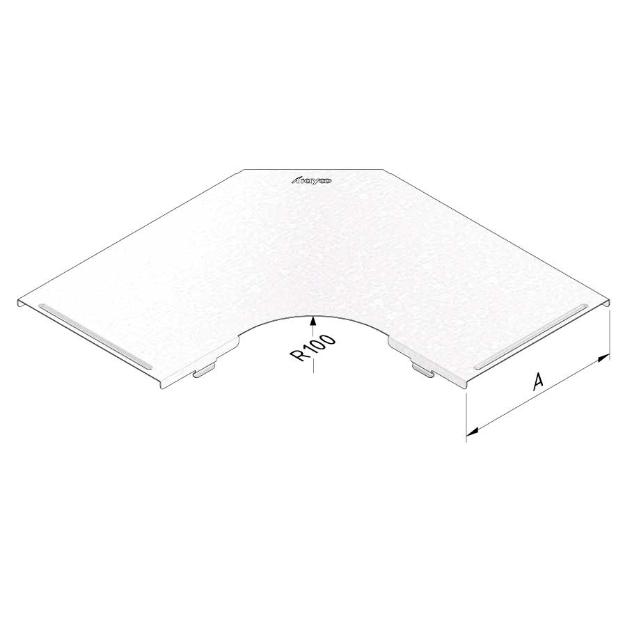 Kabelgoot deksel bocht 90° klikbaar 100x60mm Sendzimir verzinkt Kabelgoot deksel bocht 90° klikbaar 100x60mm Sendzimir verzinkt