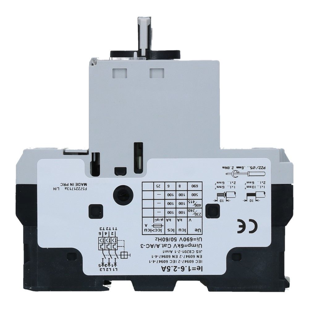 1.6-2.5A Motorbeveiligingsschakelaar 415VAC 100kA 1.6-2.5A Motorbeveiligingsschakelaar 415VAC 100kA