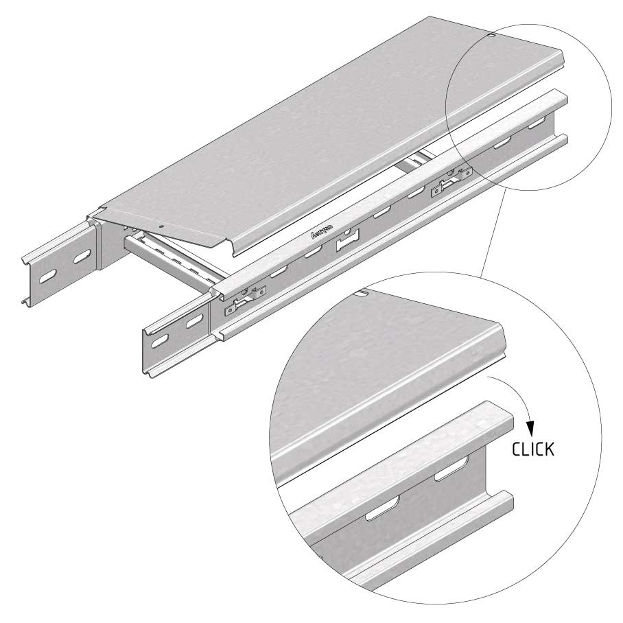 Draadgoot deksel klikbaar 100x60mm Ultra Galva (UG) 2 - meter Draadgoot deksel klikbaar 100x60mm Ultra Galva (UG) 2 - meter