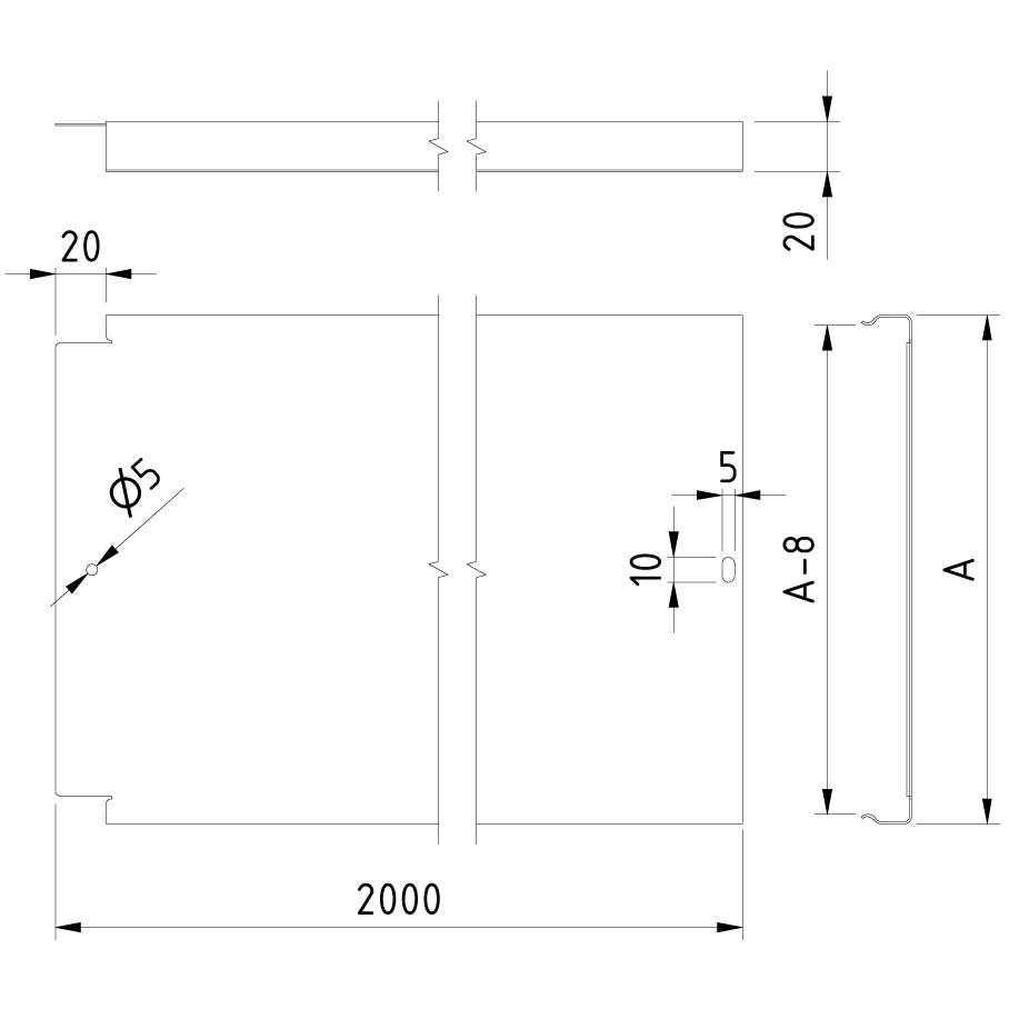 Draadgoot deksel klikbaar 100x60mm Ultra Galva (UG) 2 - meter Draadgoot deksel klikbaar 100x60mm Ultra Galva (UG) 2 - meter