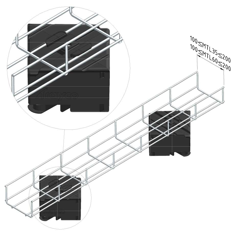 Trayco Cube daksteun voor draadgoot Trayco Cube daksteun voor draadgoot