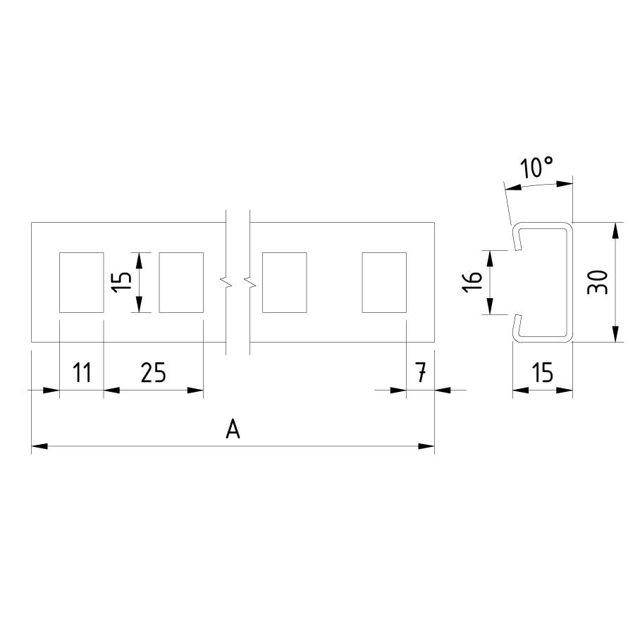 Kabelgoot draagprofiel voor 200mm breed Ultra Galva (UG) Kabelgoot draagprofiel voor 200mm breed Ultra Galva (UG)