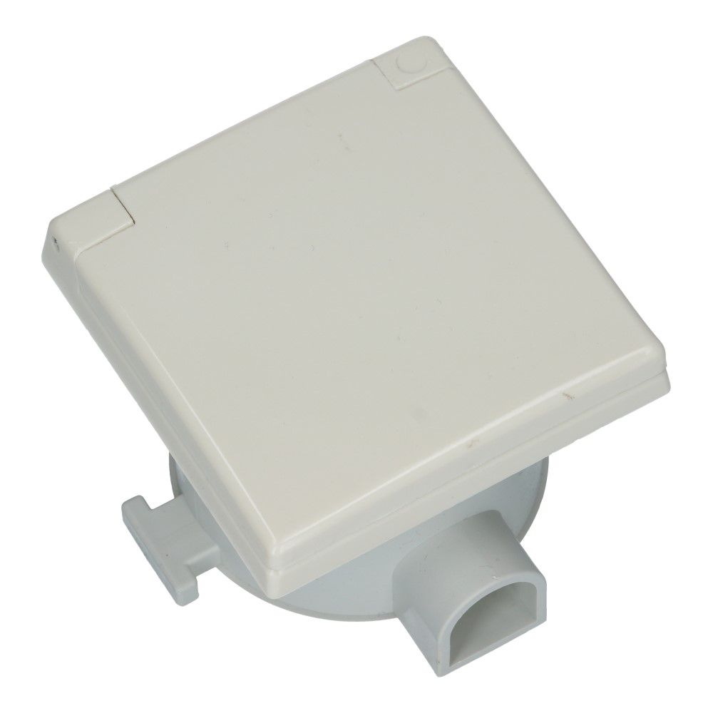 Perilex Inbouw WCD 16A vierkant met klepje creme Perilex Inbouw WCD 16A vierkant met klepje creme