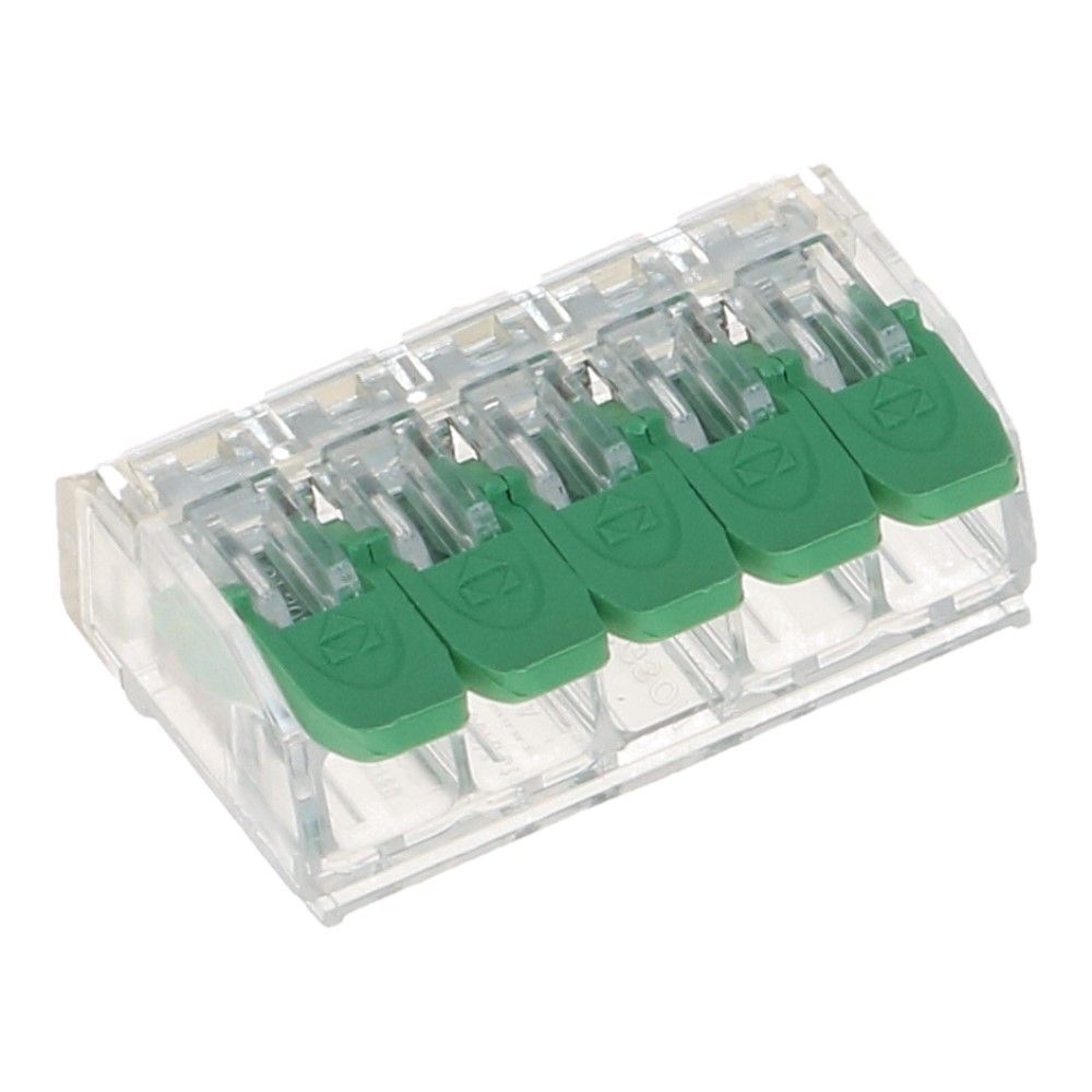 Lasklem 5 voudig 0.2-4.0mm² voor massief/soepel draad - 25 stuks Lasklem 5 voudig 0.2-4.0mm² voor massief/soepel draad - 25 stuks