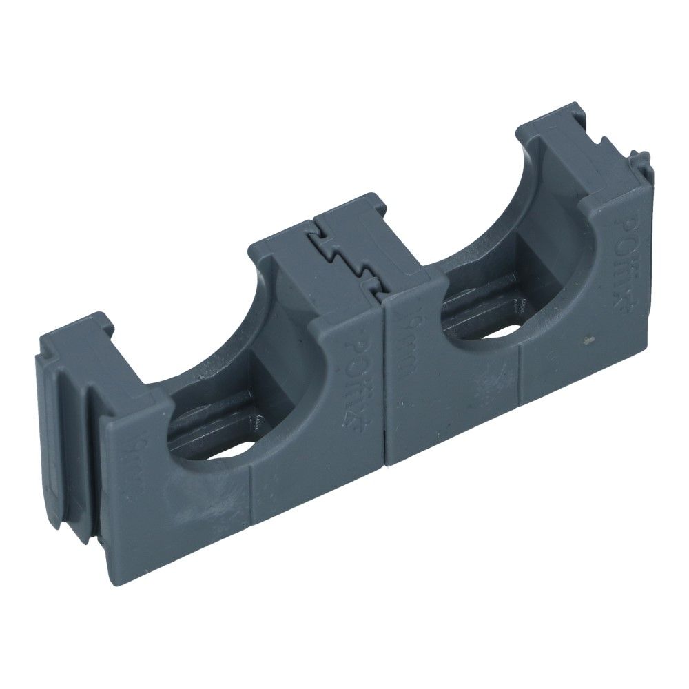 Klemblok grijs 19mm Polfix+ RAL7037 - 100 stuks Klemblok grijs 19mm Polfix+ RAL7037 - 100 stuks