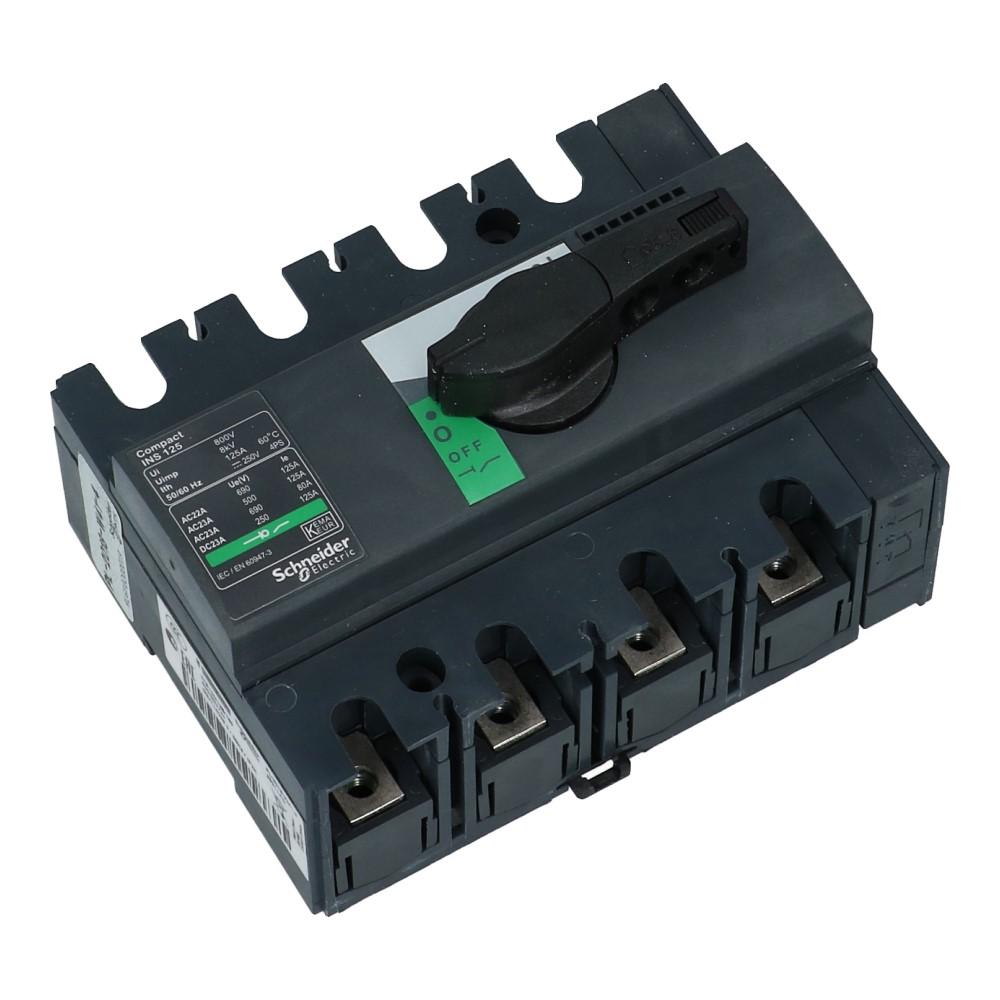 Lastschakelaar 4 polig 125A Compact INS125 hoofdschakelaar