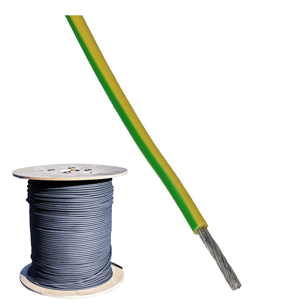 Aardkabel vertind UV bestendig H07V-K 4mm² geel groen - 500 meter