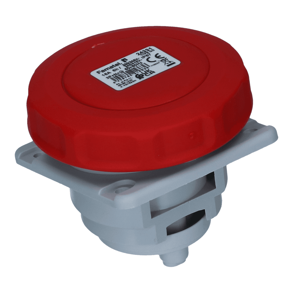 CEE female 5 polig 6H 16A IP67 inbouw wcd 380-415VAC CEE female 5 polig 6H 16A IP67 inbouw wcd 380-415VAC