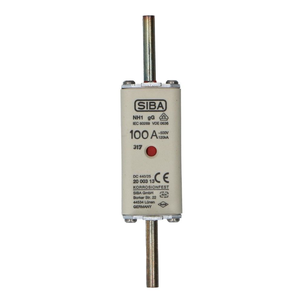 Mespatroon NH1/0 100A gL/gG 500V 135x29.5x48 Mespatroon NH1/0 100A gL/gG 500V 135x29.5x48