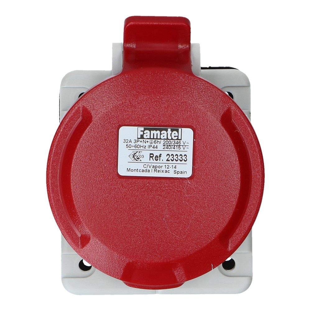 CEE female 5 polig 6H 32A IP54 inbouw wcd 380-415VAC CEE female 5 polig 6H 32A IP54 inbouw wcd 380-415VAC