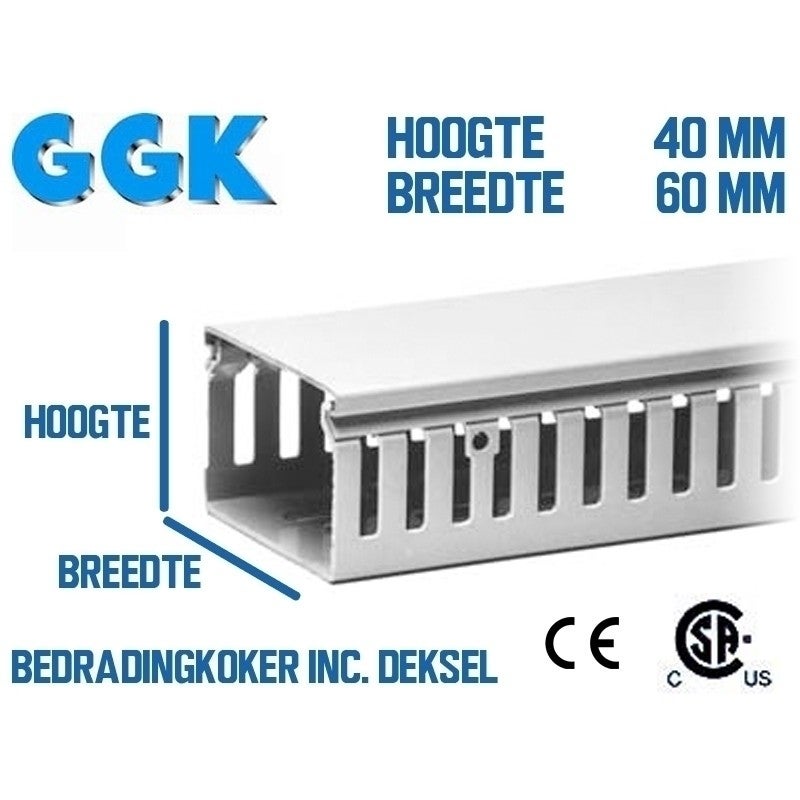 H 40mm B 60mm Bedradingskoker RAL7030 H 40mm B 60mm Bedradingskoker RAL7030