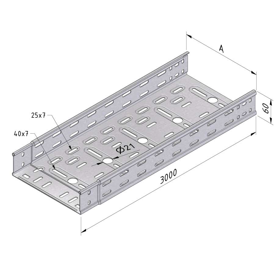 Kabelgoot ineenschuifbaar 100x60mm Sendzimir verzinkt - 3 meter Kabelgoot ineenschuifbaar 100x60mm Sendzimir verzinkt - 3 meter