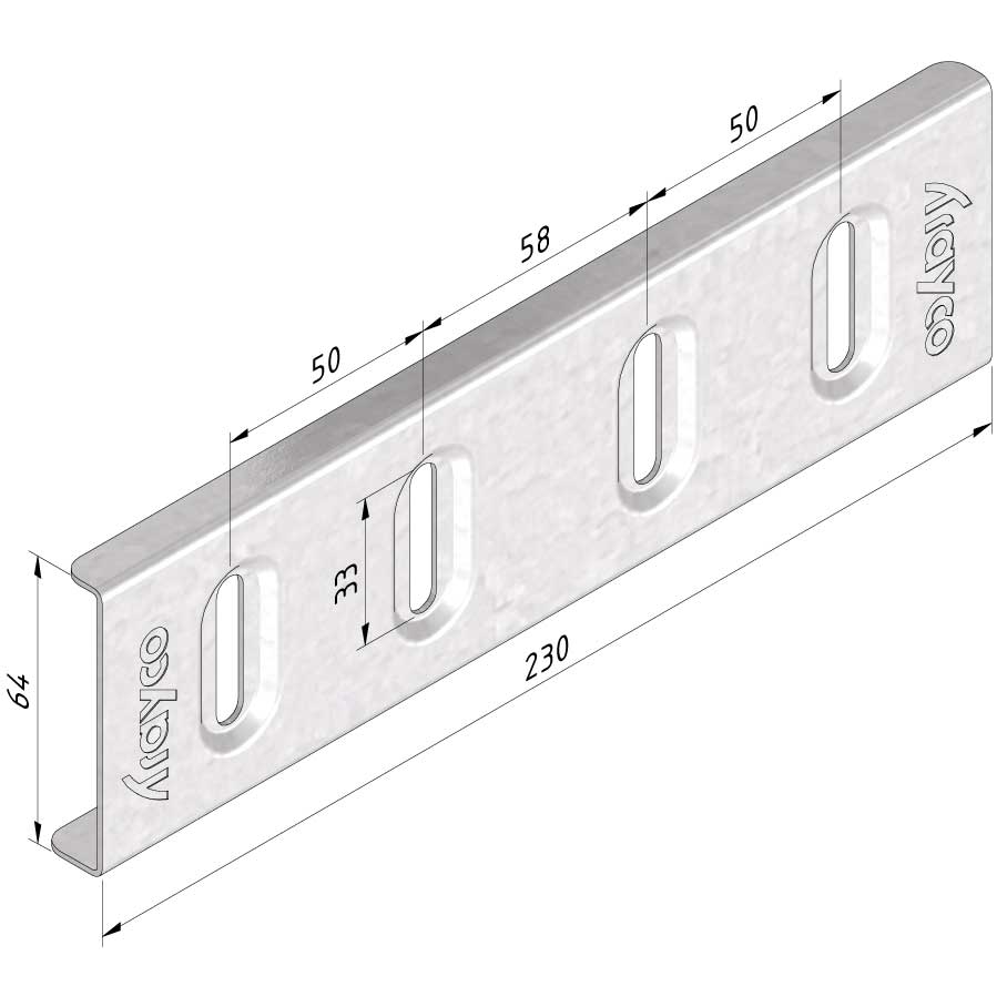 Kabelgoot koppelplaat voor 60mm hoog Thermisch verzinkt Kabelgoot koppelplaat voor 60mm hoog Thermisch verzinkt