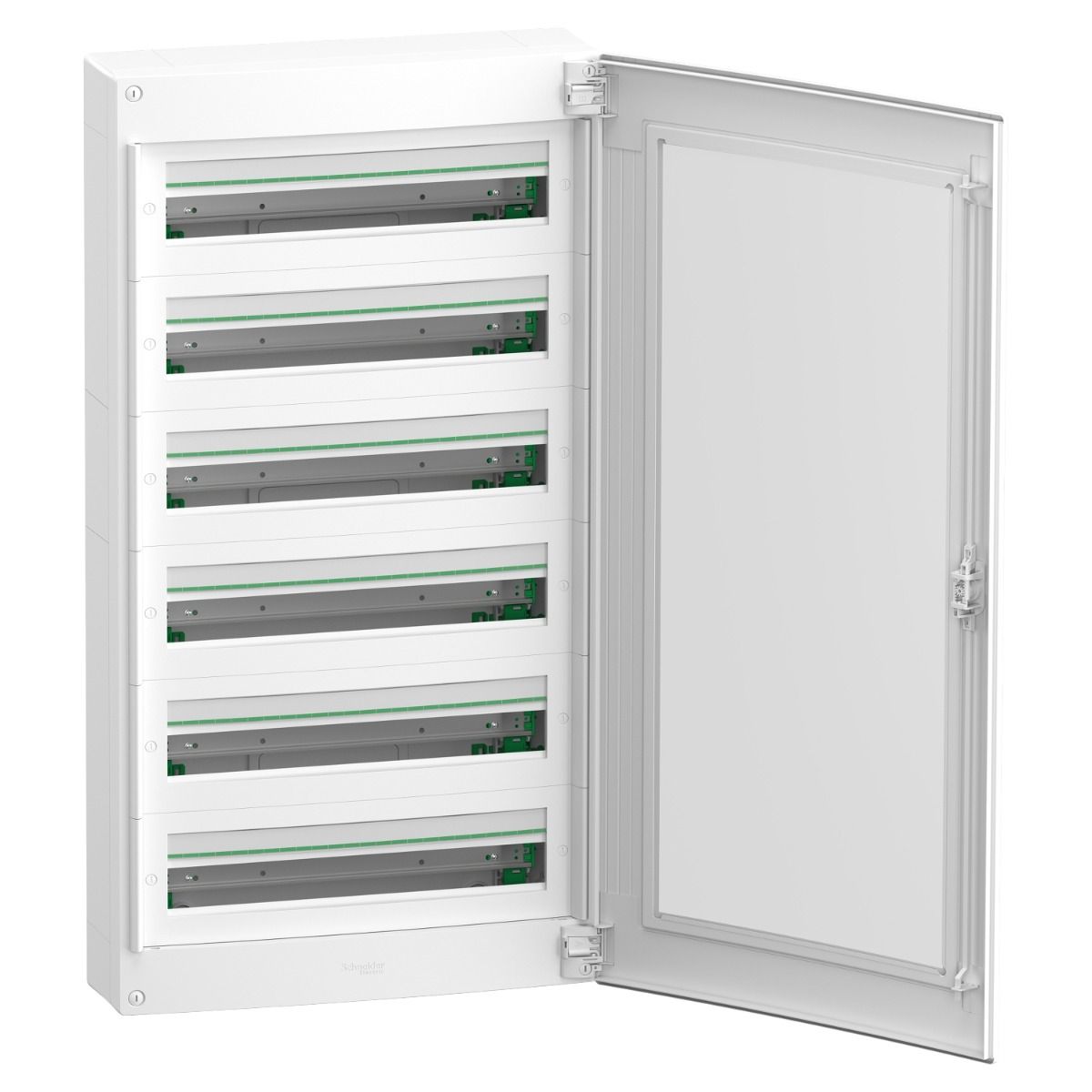 144 modules PrismaSeT XS verdeler 6 x 24 modules + 1 aardingsblok en deur 144 modules PrismaSeT XS verdeler 6 x 24 modules + 1 aardingsblok en deur