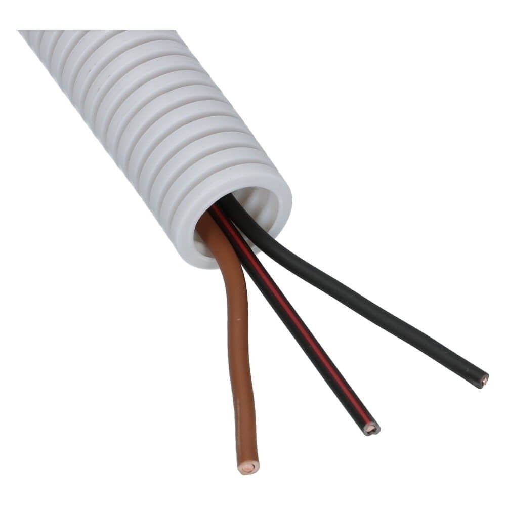 Voorbedraad Flexbuis 1x2.5mm² br 2x1.5mm² zw 16mm - 100 meter