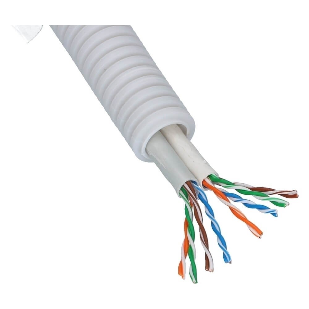 Voorbedraad Flexbuis UTP 2x Cat6 20mm - 100 meter
