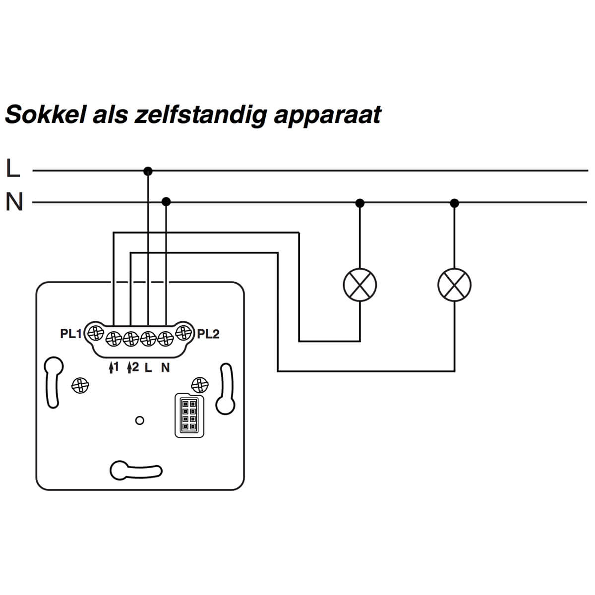 PlusLink inbouwsokkel touch schakelaar 10A dubbel PlusLink inbouwsokkel touch schakelaar 10A dubbel