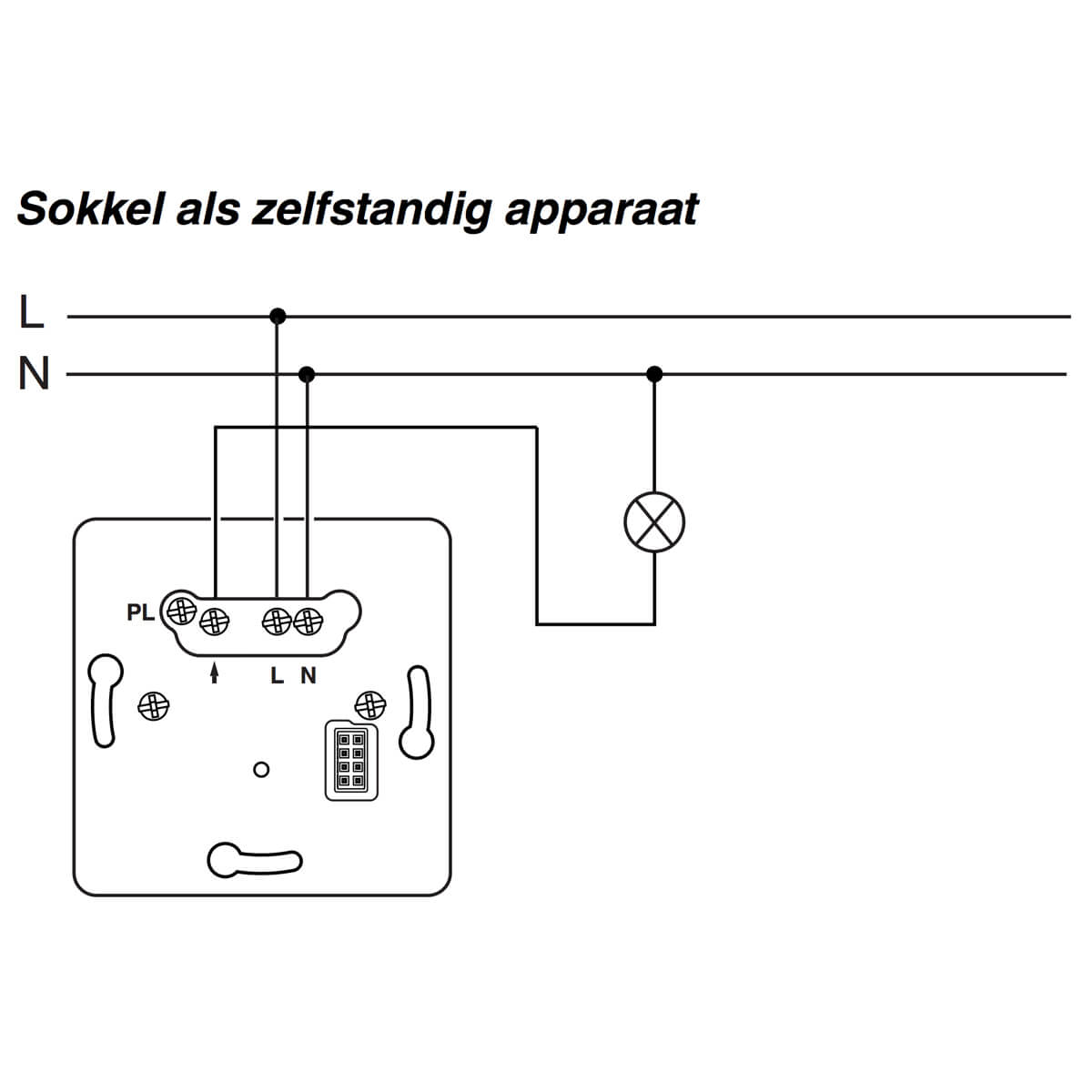 PlusLink inbouwsokkel touch schakelaar 10A enkel PlusLink inbouwsokkel touch schakelaar 10A enkel
