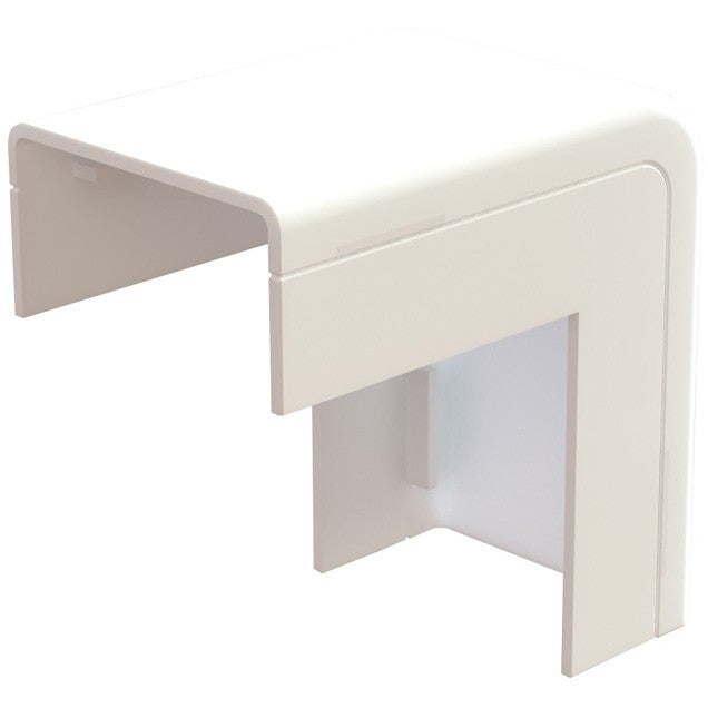 Buitenbocht met bodemstuk 25x13mm wit - 2 stuks