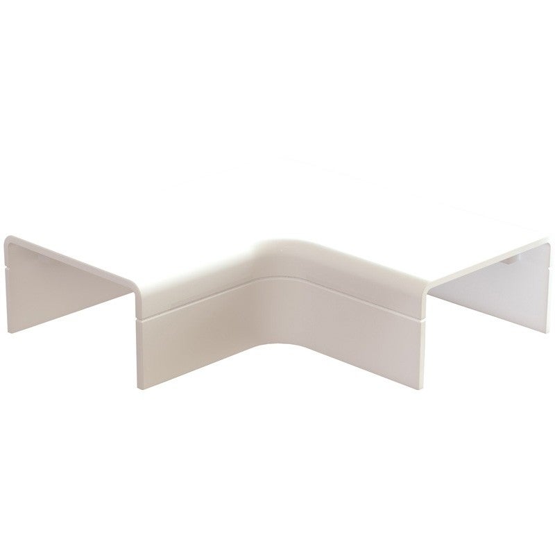 Plattebocht met bodemstuk 25x13mm wit - 2 stuks