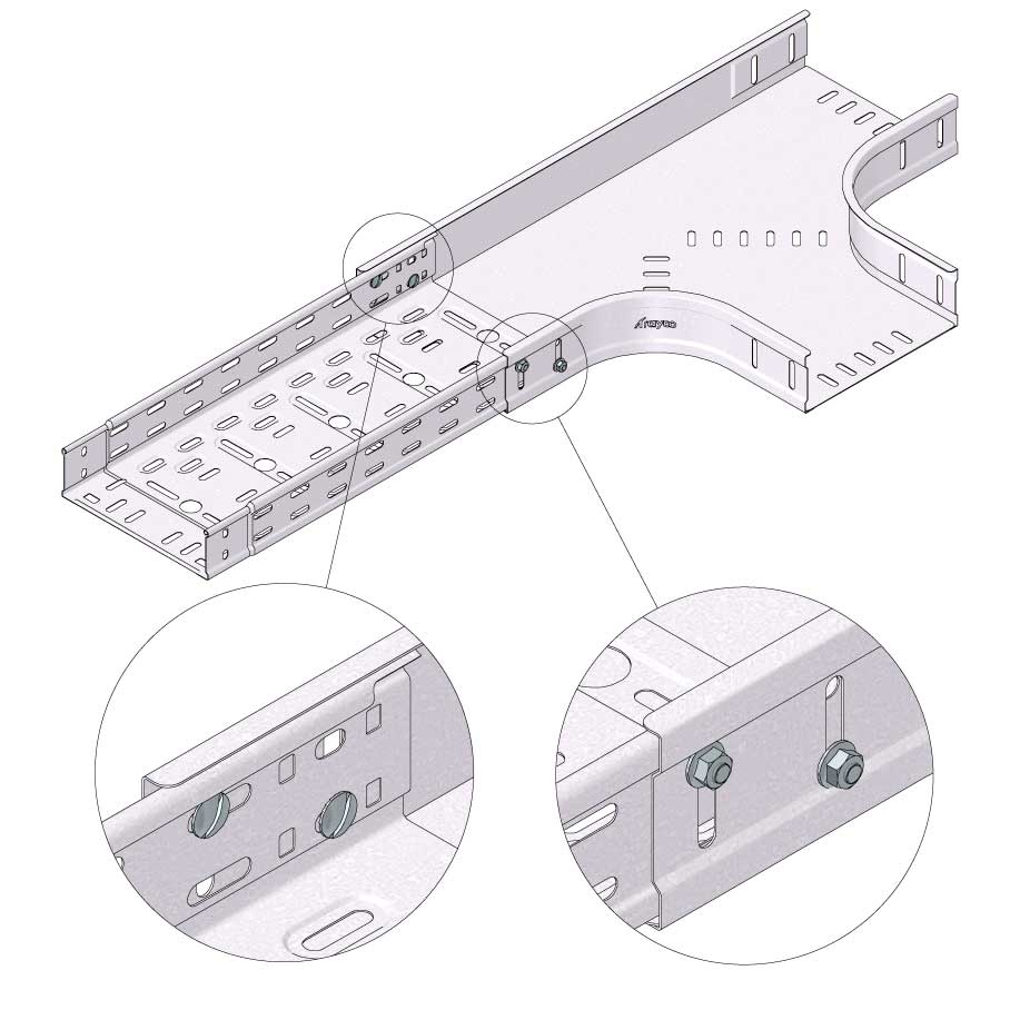 Kabelgoot T-stuk 100x60mm Sendzimir verzinkt Kabelgoot T-stuk 100x60mm Sendzimir verzinkt