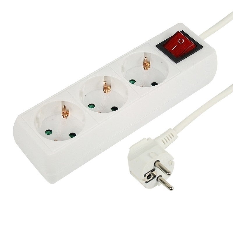 Tafelcontactdoos 3 voudig + schakelaar wit 1.5 meter 2500W