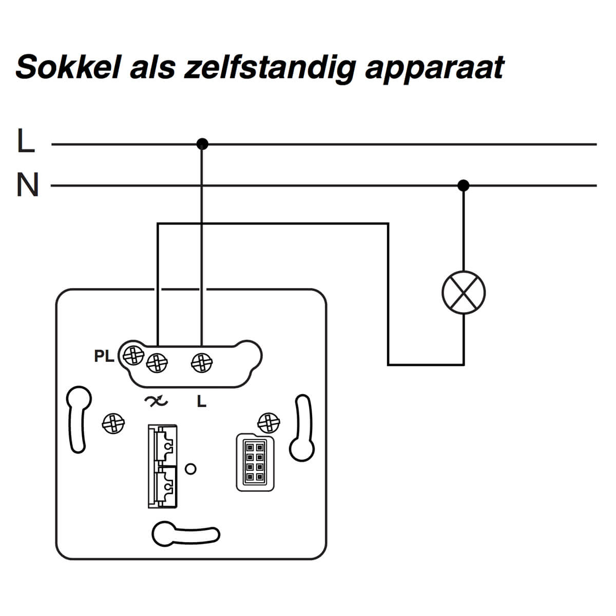PlusLink inbouwsokkel universele tastdimmer enkel PlusLink inbouwsokkel universele tastdimmer enkel
