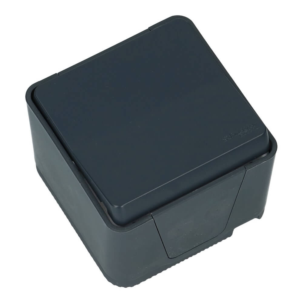 Mureva IP55 pulsschakelaar grijs