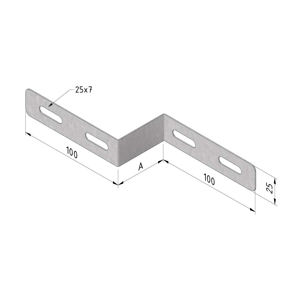 Kabelgoot verloop 50mm voor 60mm hoog Sendzimir verzinkt Kabelgoot verloop 50mm voor 60mm hoog Sendzimir verzinkt