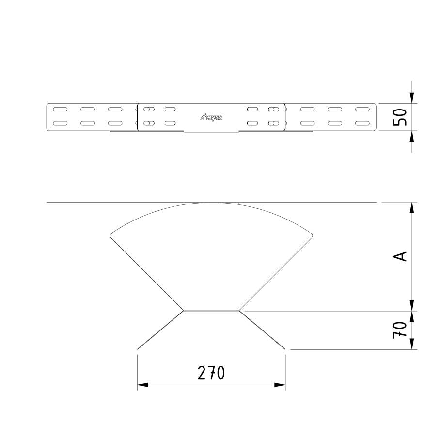Kabelgoot verstelbare bocht 90°-170° 200x60mm Sendzimir verzinkt Kabelgoot verstelbare bocht 90°-170° 200x60mm Sendzimir verzinkt