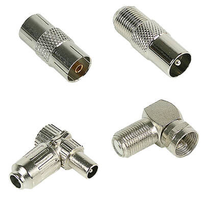 Coax f-connectors en IEC connectors